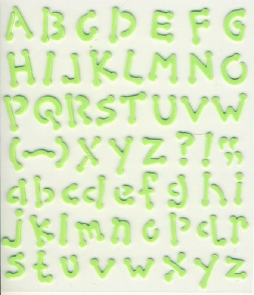Alphabet Embossed Sticker grün