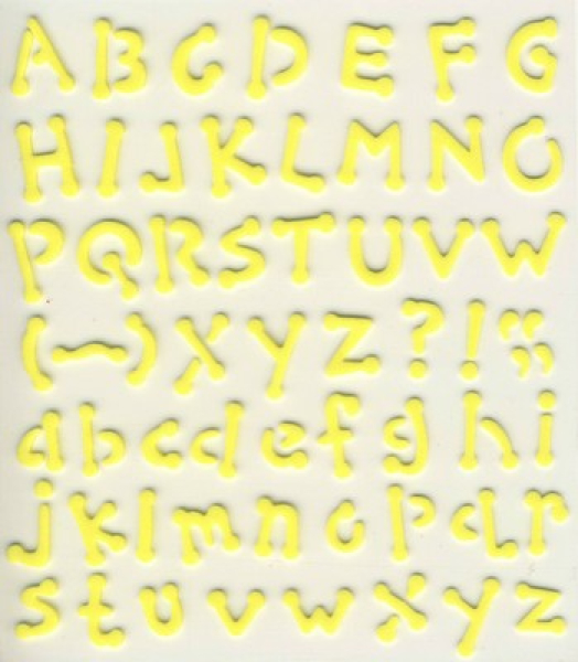 Alphabet Embossed Sticker gelb