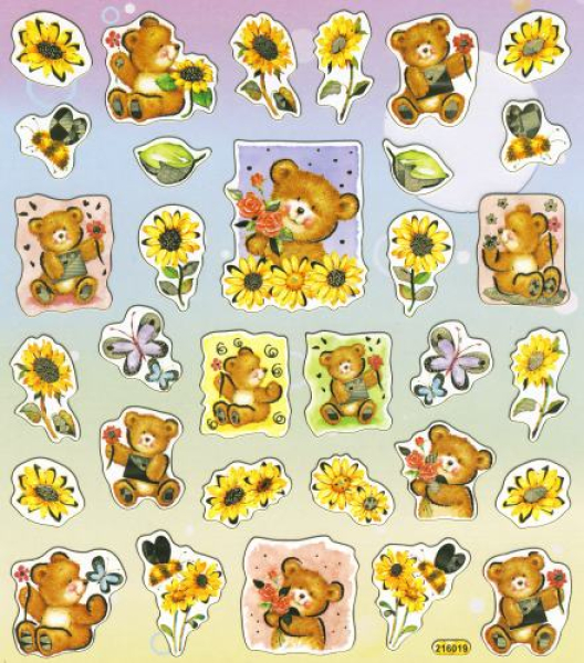 Foliensticker Bärenbunt mit Golddruck1 Bogen 22x15 cm