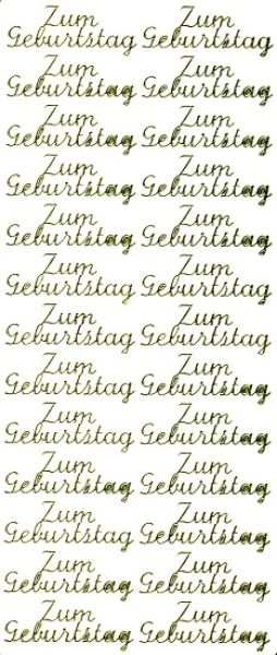 Sticker Zum Geburtstag - gold 1 Bogen 10x23 cm