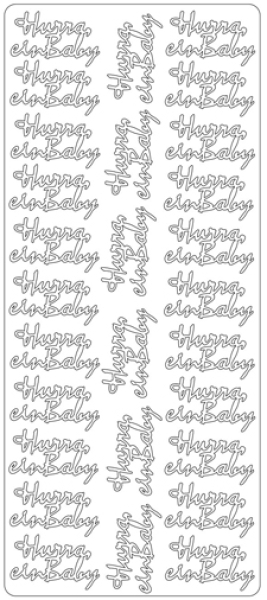 Sticker Hurra ein Baby - multicolor/silber 1 Bogen 23x10 cm