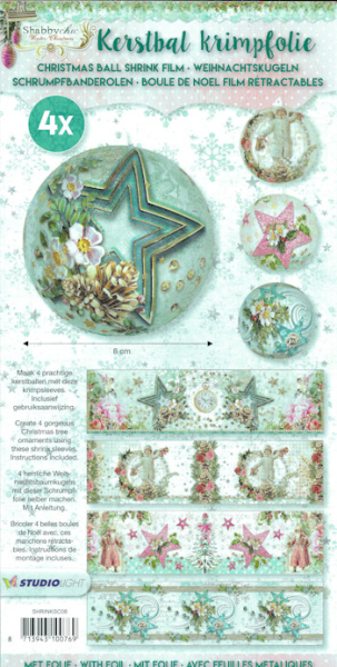 Schrumpfbanderole für Christbaumkugeln "Shabbychic Winter Christmas"