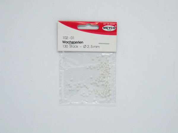 Wachsperlen Ø 2,5 mm, ca. 130 Stück - weiß