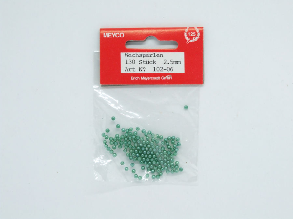 Wachsperlen Ø 2,5 mm, ca. 130 Stück - grün