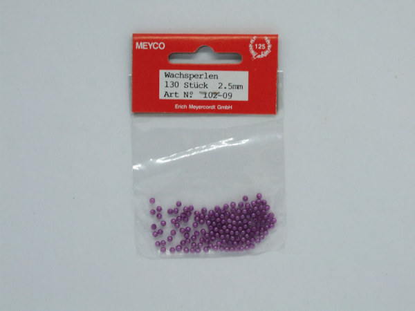 Wachsperlen Ø 2,5 mm, ca. 130 Stück - fuchsia