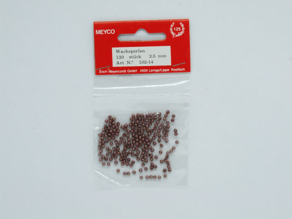 Wachsperlen Ø 2,5 mm, ca. 130 Stück - braun