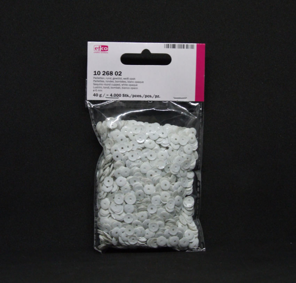 Pailletten gewölbt Ø 6mm - ca. 4.000 Stück - offwhite