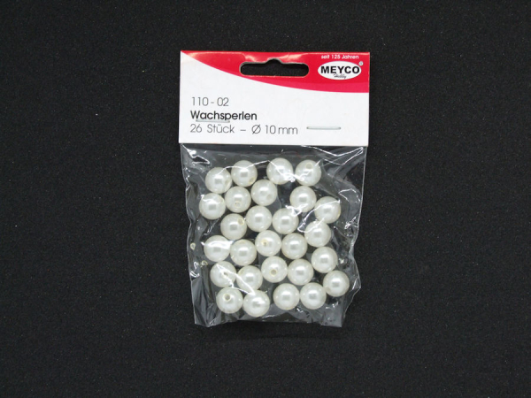 Wachsperlen Ø 10mm, ca. 26 Stück - perlmutt