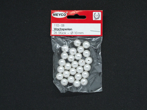 Wachsperlen Ø 10 mm, ca. 26 Stück - champagner