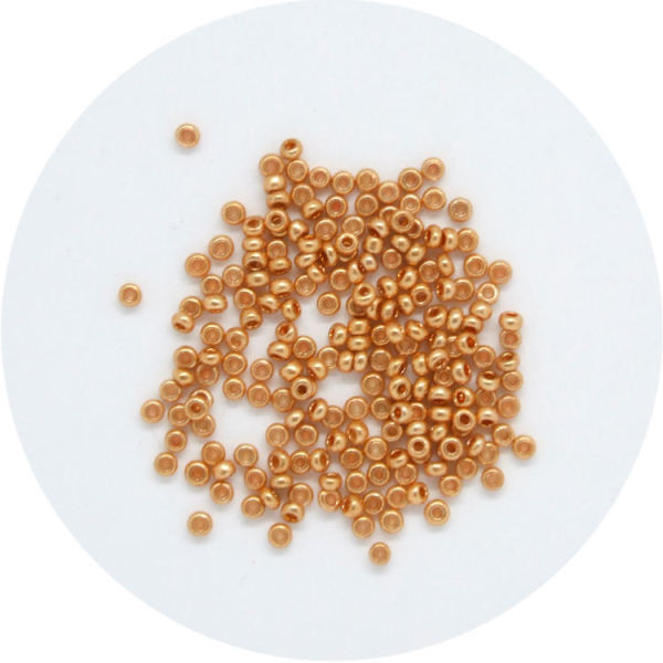 Indianerperlen/Rocailles Ø 2,6 mm - rotgold metallic