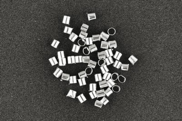 Quetschperlen, flach silberfarben - ca. 85 Stück