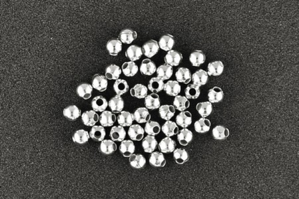 Quetschperlen, rund silberfarben - ca. 60 Stück