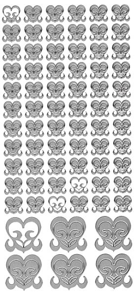 Sticker Angelika Wagner Nr. 6 - silber - 1 Bogen 10x23 cm