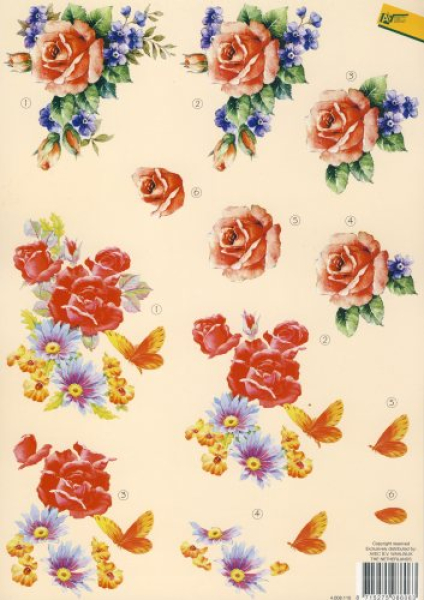 3-D Etappen-BogenRosen1 Bogen 21x29,7cm