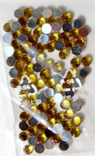 Acryl-Strasssteine rund Ø 4 mm, goldgelb - ca. 200 Stück