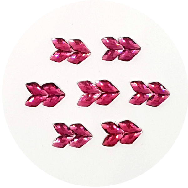 Acryl-Strasssteine Doppelpfeil, pink - ca. 10 Stück