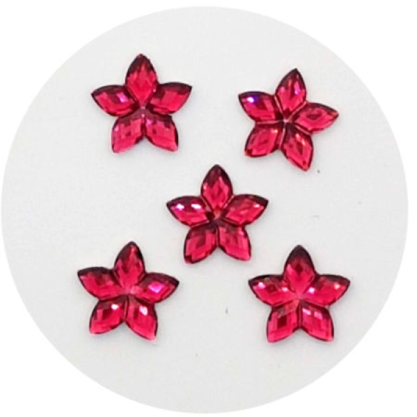 Acryl-Strasssteine Sternblüten, pink - ca. 10 Stück