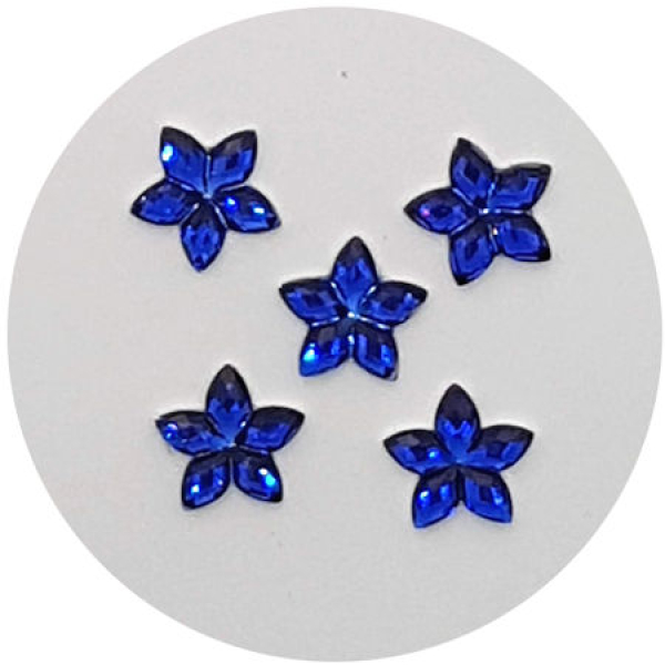 Acryl-Strasssteine Sternblüten, dunkelblau - ca. 10 Stück