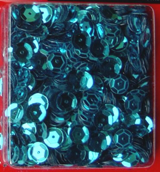 Pailletten gewölbt Ø 6mm - türkis - ca. 3.000 Stück