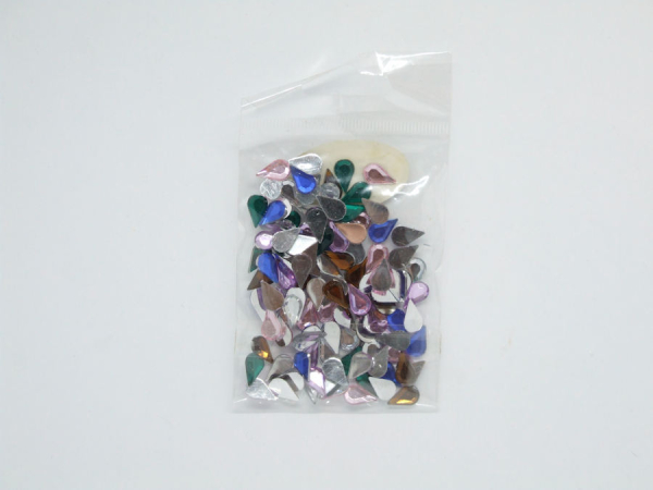 Acryl-Strasssteine Tropfen spitz 6x10 mm, bunt - ca. 100 Stück