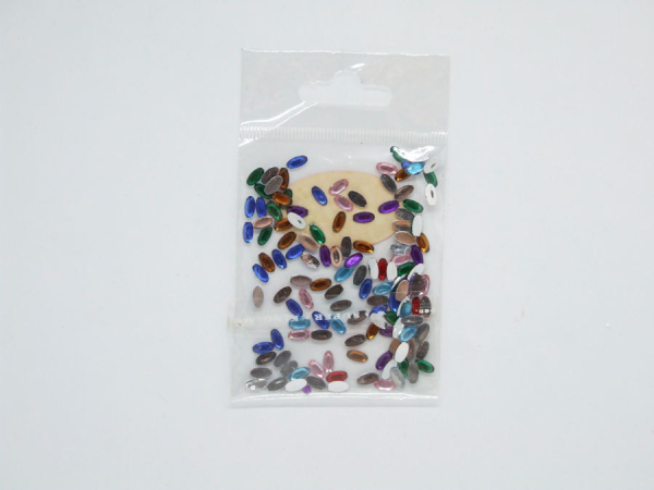Acryl-Strasssteine Oval 3x6 mm, bunt - ca. 100 Stück