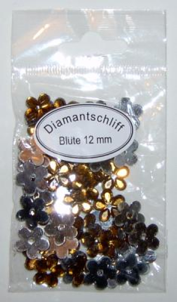 Acryl-Strasssteine Blüte Ø 12 mm, bernstein - ca. 50 Stück