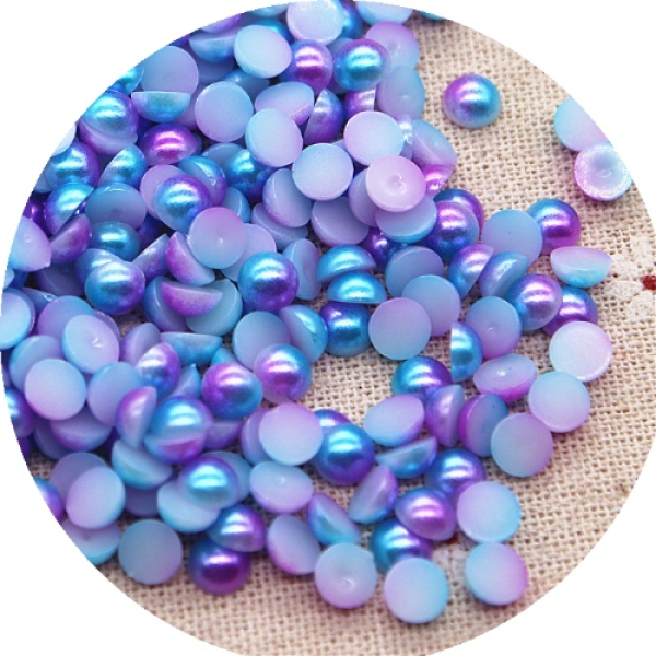 Halbperlen duotone Ø 5 mm, lila-blau - ca. 80 Stück