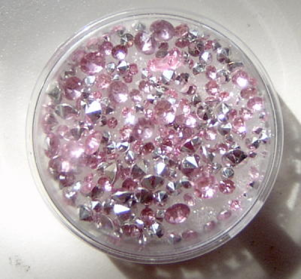 Acryl-Strasssteine spitz Ø 2-4 mm, rosa - ca. 250 Stück