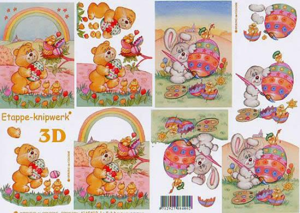 3D Bogen - A4 - Le Suh 4169412 - Osterbär und -Hase