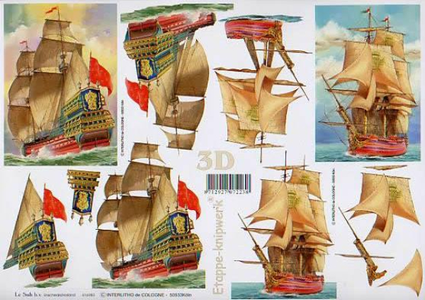 3D Bogen - A4 - Le Suh 416983 - Segelschiffe
