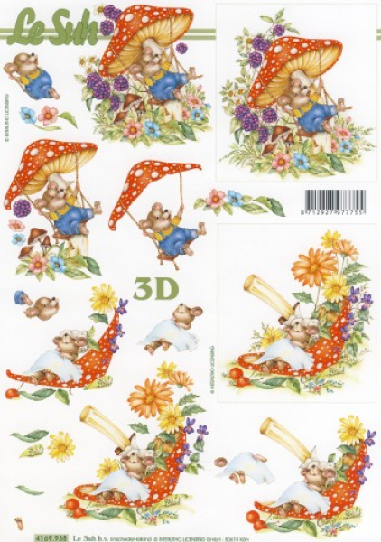 3D Bogen - A4 - Le Suh 4169938 - Mäuse und Fliegenpilz 2