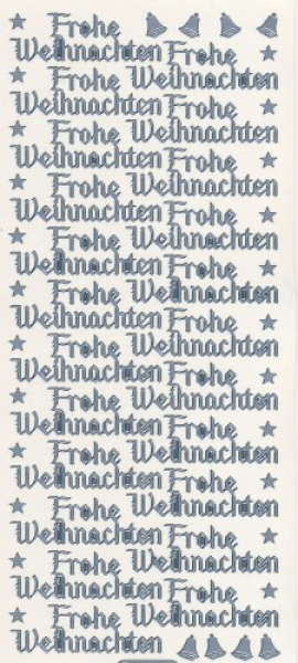 Sticker Frohe Weihnachten - 0455 - silber   1 Bogen 10x23cm