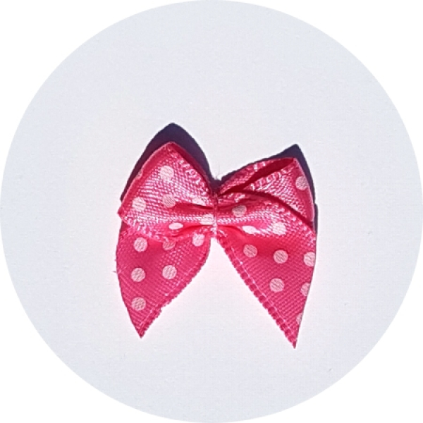 Satin-Schleifen "Pünktchen" - rosa - 4 Stück