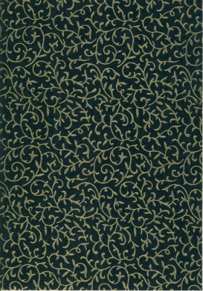 Baumwollpapier mit Seidenglanz und Folienprägung "Ranken" - schwarz/gold