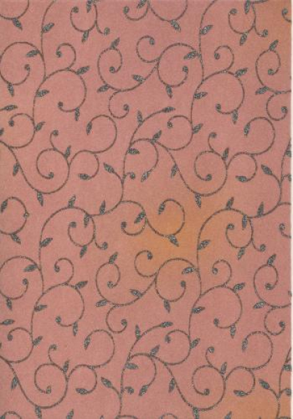 Baumwollpapier mit Seidenglanz und Glitter "Floral" - altrosa