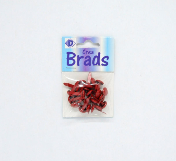 Brads/Deko Clips rund Ø 8 mm - rot matt