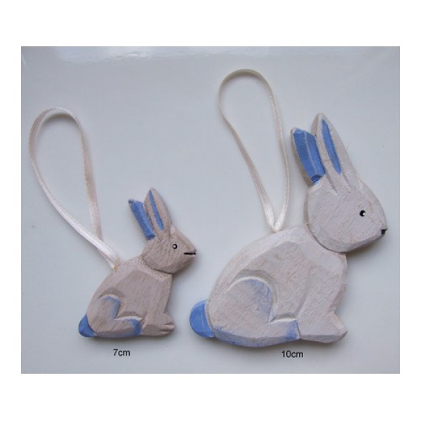Holz-Hase geschnitzt flieder 10cm 1 Stück