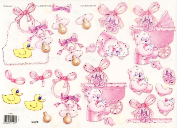 3D Bogen geprägt - TBZ 571103 - Babymotive rosa