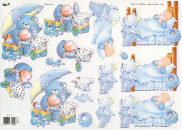 3D Bogen geprägt - TBZ 571110 - Baby + Bärchen