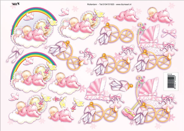 3D Bogen geprägt - TBZ 572394 - Baby + Kinderwagen