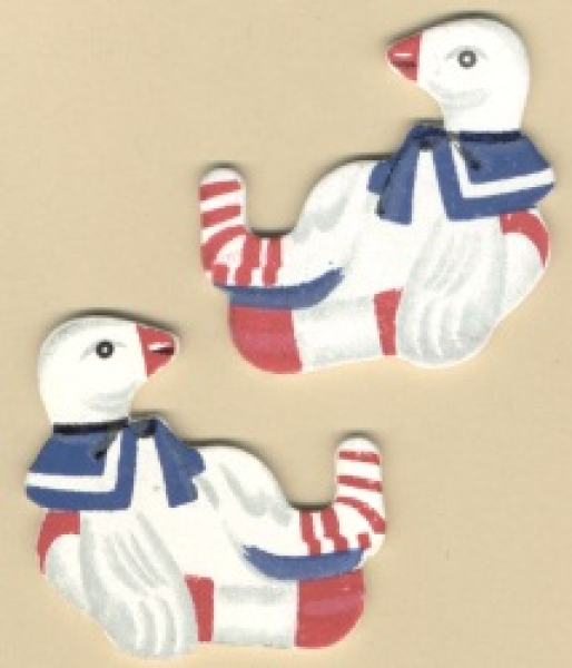 Holzstreuteile "Möwe im Schwimmring" - 12 Stück