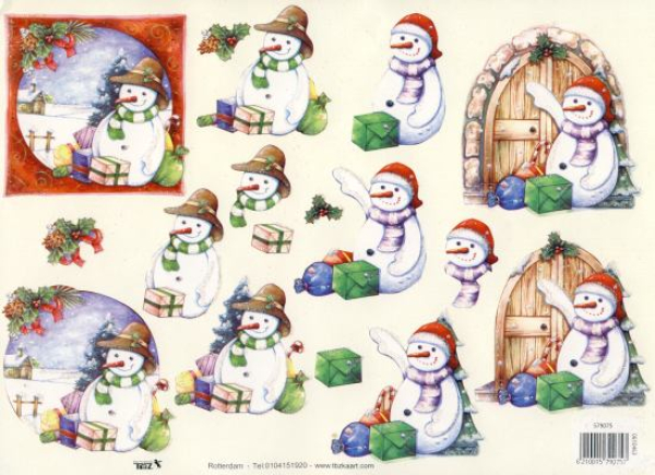 3D Bogen Glitter extra - TBZ 579075 - Schneemann