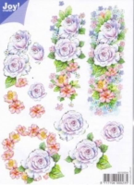 Joy! 3D Bogen Rosen - Blau und Violett - DIN A5