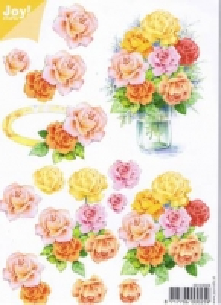 Joy! 3D Bogen Rosen - Orange und Gelb - DIN A5