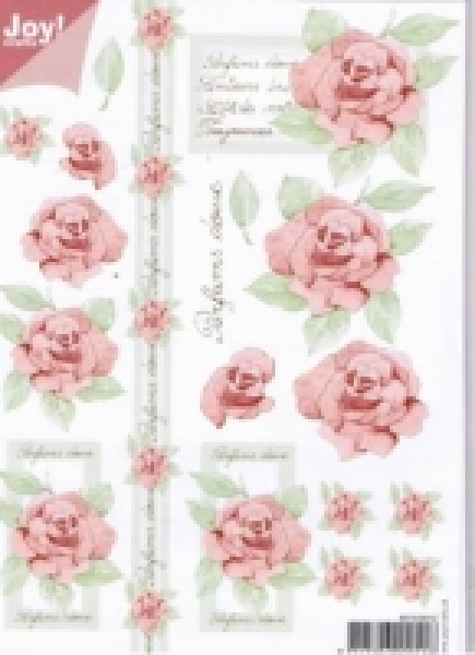 Joy! 3D Bogen Rosen - Rosa mit Text - DIN A5
