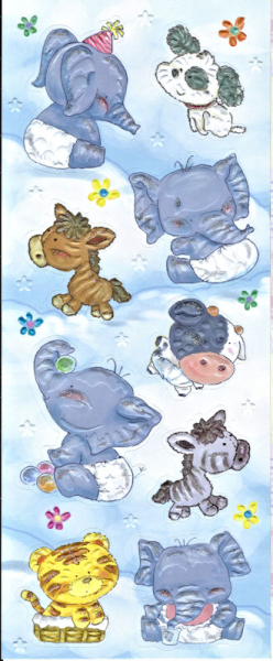 Joy! Geprägte Sticker mit Glitter - Baby Nr. 6