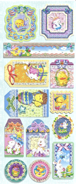 Joy! Geprägte Sticker mit Glitter - Ostern