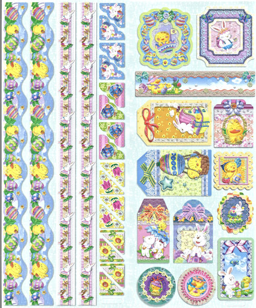 Joy! Geprägte Sticker mit Glitter - Ostern