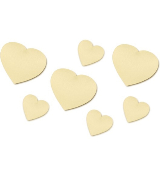 Satin-Streuteile "Herzen", creme - 2fach-sortiert - ca. 43 Stück
