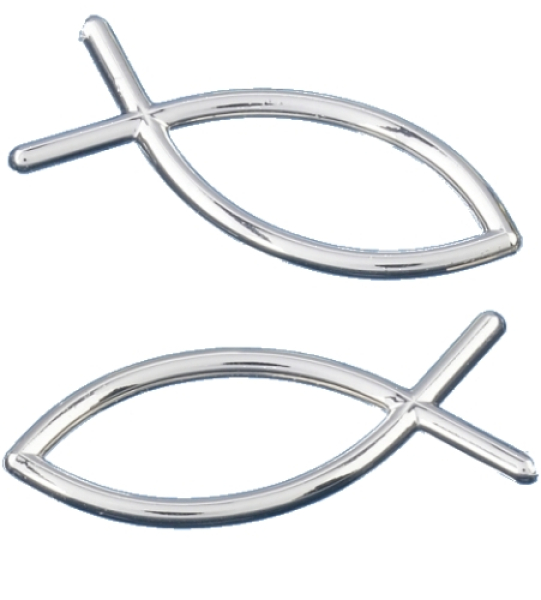 Streuteile Deko-Fisch (Ichthys) silber - 30 x 12 mm - 15 Stück